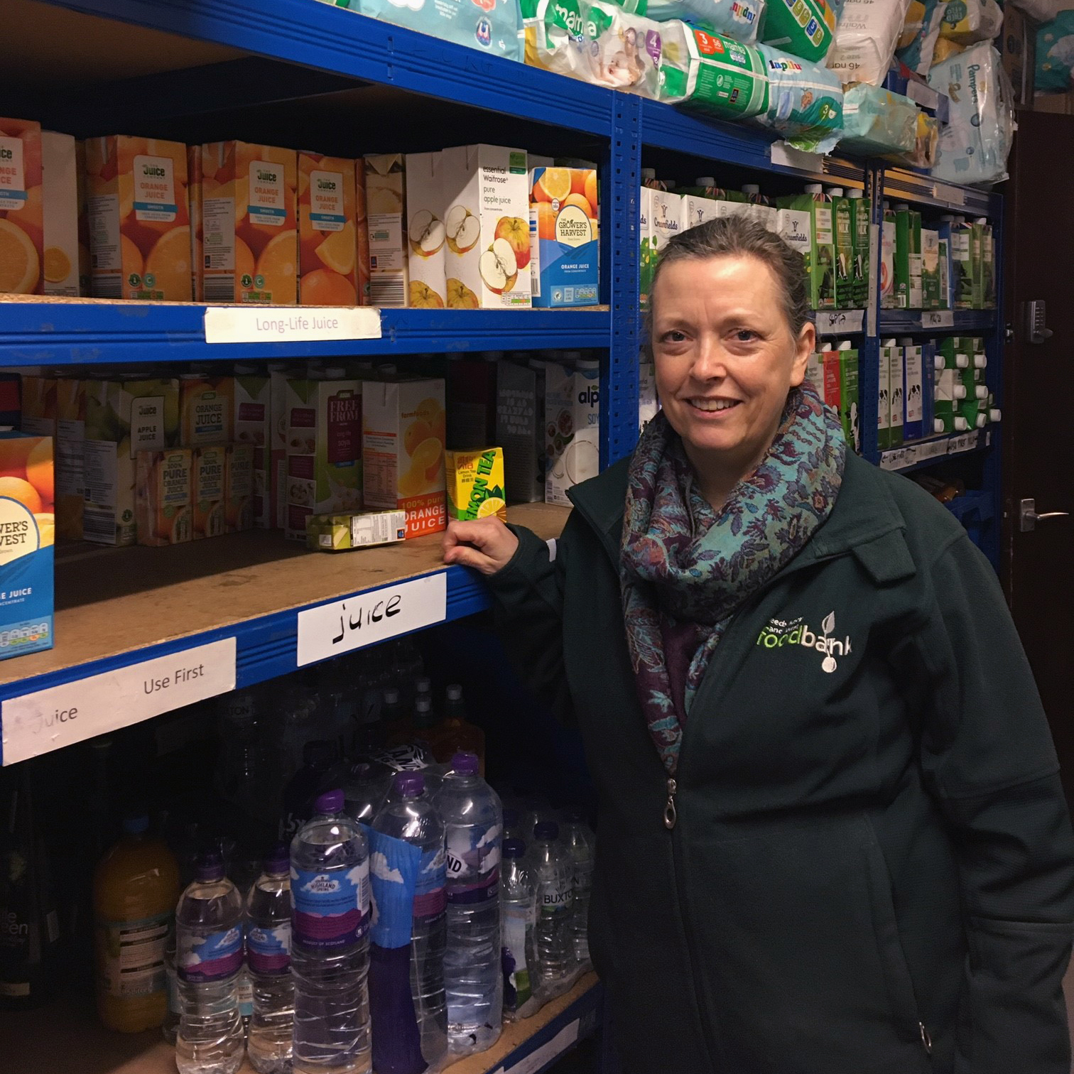 Karen at the food bank